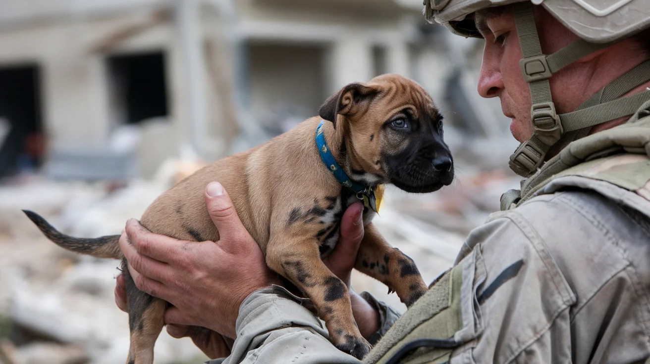 Stray Puppy Rescued By An American Hero Finds His Way Home