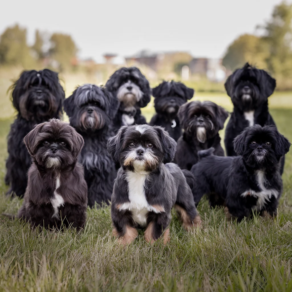 Brindle and White Shih Tzus